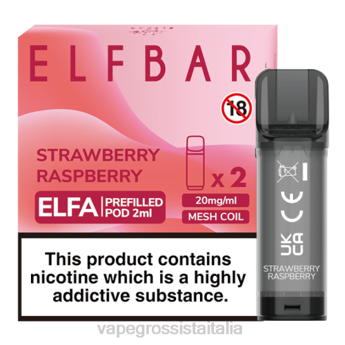 Vape All'Ingrosso - lampone fragola V620321 ELFBAR Elfa capsula preriempita - 2 ml - 20 mg (confezione da 2)