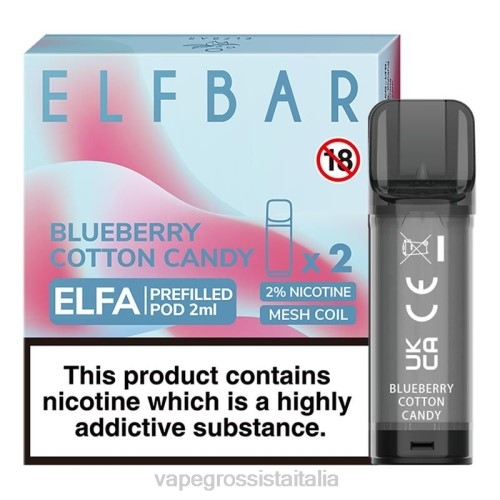 Vape All'Ingrosso - zucchero filato ai mirtilli V620331 ELFBAR Elfa capsula preriempita - 2 ml - 20 mg (confezione da 2)