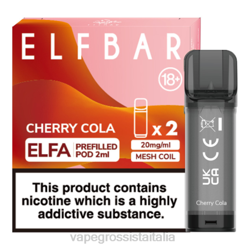 Vape Grossista Italia - Cola alla ciliegia V620322 ELFBAR Elfa capsula preriempita - 2 ml - 20 mg (confezione da 2)