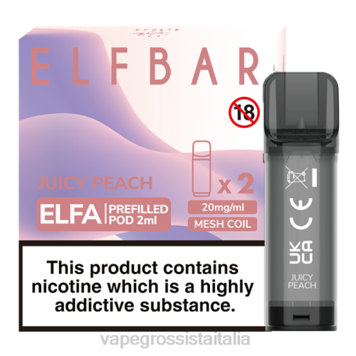 Vape Grossista Italia - pesca succosa V620332 ELFBAR Elfa capsula preriempita - 2 ml - 20 mg (confezione da 2)