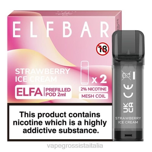 Vape Italia Ancona - gelato alla fragola V620324 ELFBAR Elfa capsula preriempita - 2 ml - 20 mg (confezione da 2)