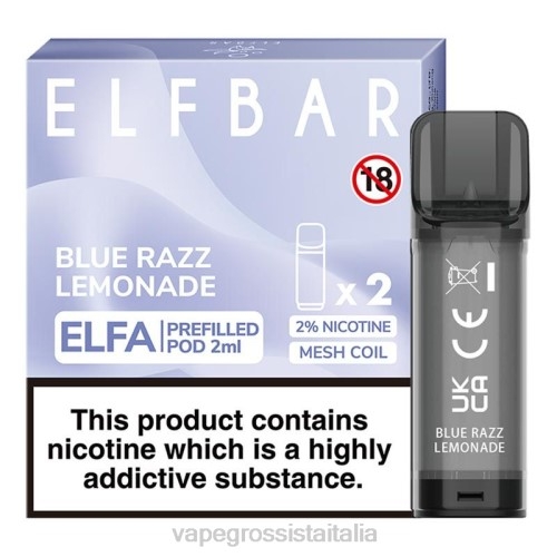 Vape Italia Collemarino - limonata blu razz V620327 ELFBAR Elfa capsula preriempita - 2 ml - 20 mg (confezione da 2)