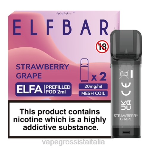Vape Italia Collemarino - uva fragola V620337 ELFBAR Elfa capsula preriempita - 2 ml - 20 mg (confezione da 2)