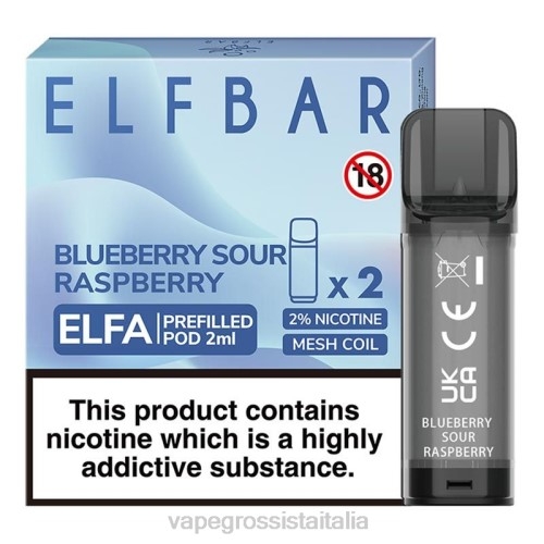 Vape Italia - lampone acido al mirtillo V620323 ELFBAR Elfa capsula preriempita - 2 ml - 20 mg (confezione da 2)