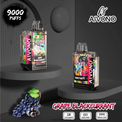 Vape Italia Fano - Aivono AIM XXL 9000 adesivo per bocca trasparente ribes nero d'uva VZ4N6656