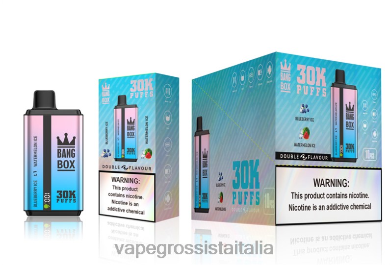 Vape All'Ingrosso - Bang Box 30000 bignè doppi gusti ghiaccio al mirtillo e ghiaccio all'anguria 00FB669
