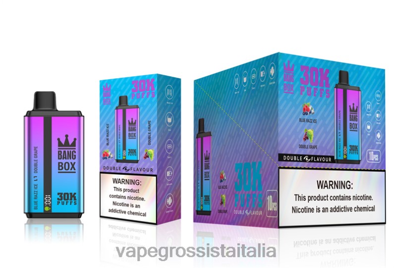 Vape Italia Ancona - Bang Box 30000 bignè doppi gusti blue razz ice e doppia uva 00FB672