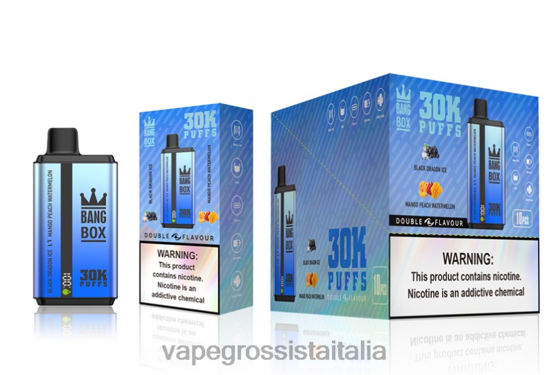 Vape Italia - Bang Box 30000 bignè doppi gusti ghiaccio del drago nero e anguria pesca mango 00FB671
