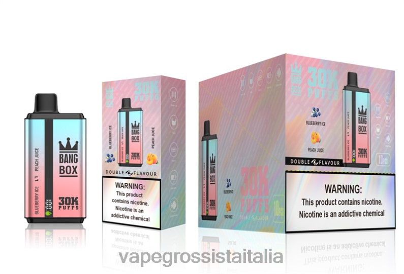 Vape Italia Osimo - Bang Box 30000 bignè doppi gusti ghiaccio al mirtillo e succo di pesca 00FB663