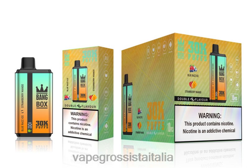 Vape Italia Osimo - Bang Box 30000 bignè doppi gusti ghiaccio blu razz e mango alla fragola 00FB673