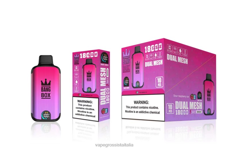 Vape Italia Recensioni - Bang Box 18000 sbuffi ghiaccio acido al lampone 00FB698