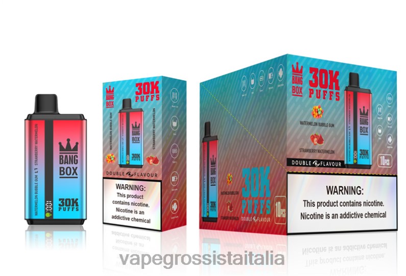 Vape Italia Recensioni - Bang Box 30000 bignè doppi gusti Gomma da masticare all'anguria e anguria alla fragola 00FB668