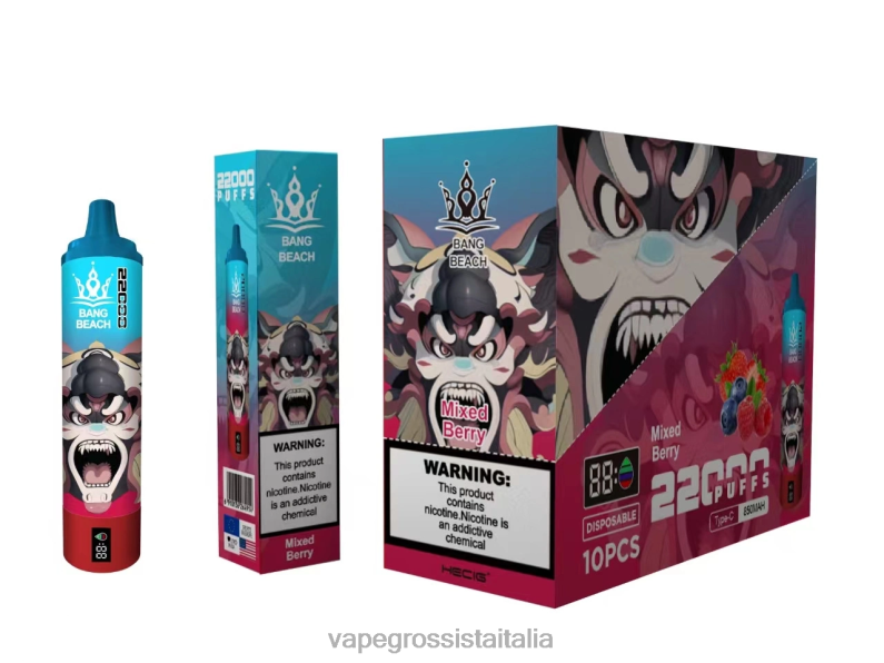 Vape All'Ingrosso - Bang Beach Schermo intelligente da 22000 sbuffi frutti di bosco misti 00FB621