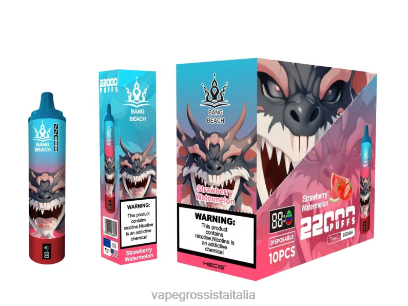 Vape Italia - Bang Beach Schermo intelligente da 22000 sbuffi anguria alla fragola 00FB623