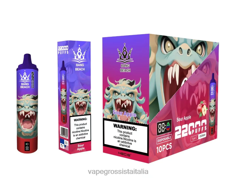 Vape Italia - Bang Beach Schermo intelligente da 22000 sbuffi mela acerba 00FB613