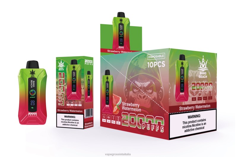 Vape Italia - Bang Beach Svapo a schermo intelligente da 20000 sbuffi anguria alla fragola 00FB63
