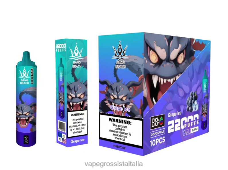 Vape Italia Centro Mirum - Bang Beach Schermo intelligente da 22000 sbuffi ghiaccio d'uva 00FB619