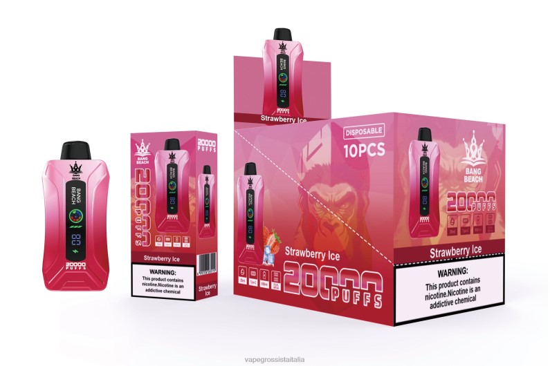 Vape Italia Fano - Bang Beach Svapo a schermo intelligente da 20000 sbuffi ghiaccio alla fragola 00FB66