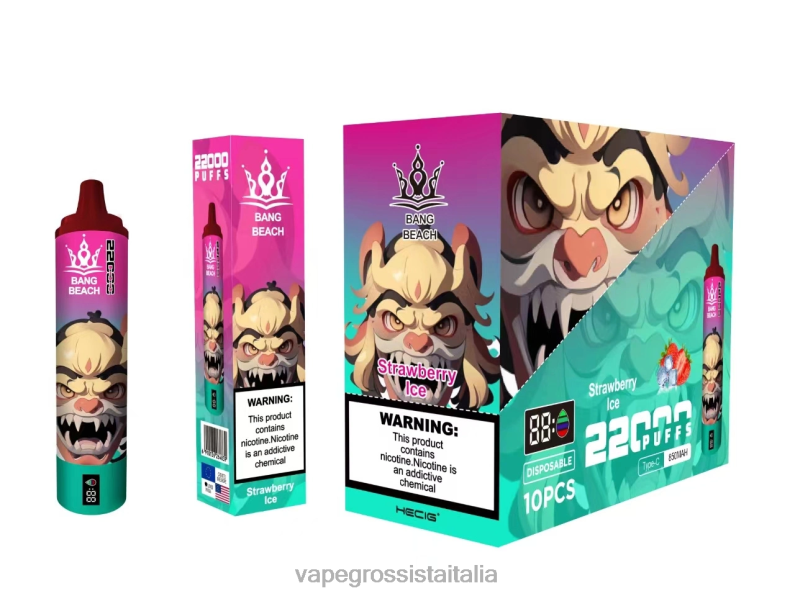 Vape Italia Recensioni - Bang Beach Schermo intelligente da 22000 sbuffi ghiaccio alla fragola 00FB620