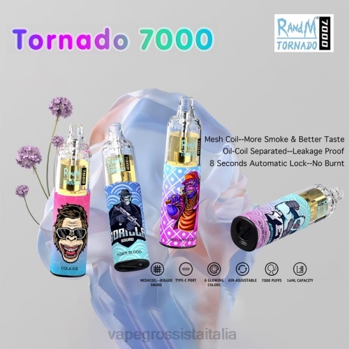 Vape All'Ingrosso - monouso V6201 RandM Tornado 7000 5%