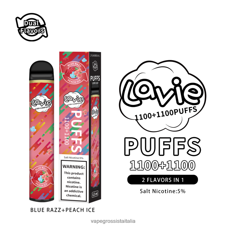 blue razz/peach ice