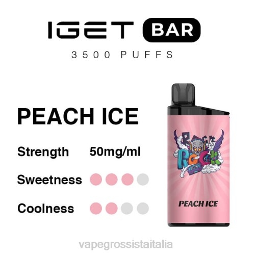 Vape Italia Osimo - ghiaccio alla pesca V62095 IGET BAR 3500 nicotina al 5%.
