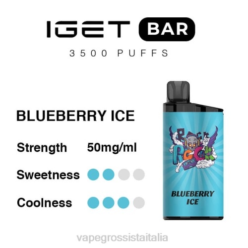 Vape Italia Senigallia - ghiaccio al mirtillo V62098 IGET BAR 3500 nicotina al 5%.