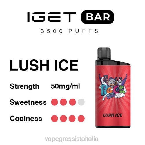 Vape Italia - ghiaccio rigoglioso V62093 IGET BAR 3500 nicotina al 5%.