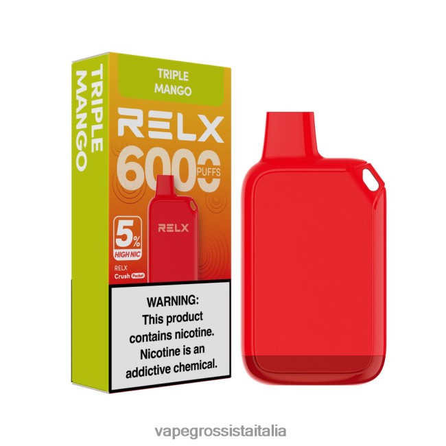 Vape Italia Fano - RELX Crush Pocket 6000 5% alta nic triplo mango 6ZT82V26