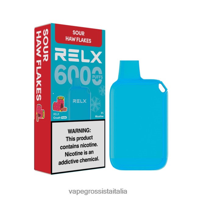 Vape Italia Fano - RELX Crush Pocket 6000 ghiacciato fiocchi di biancospino acido 6ZT82V16
