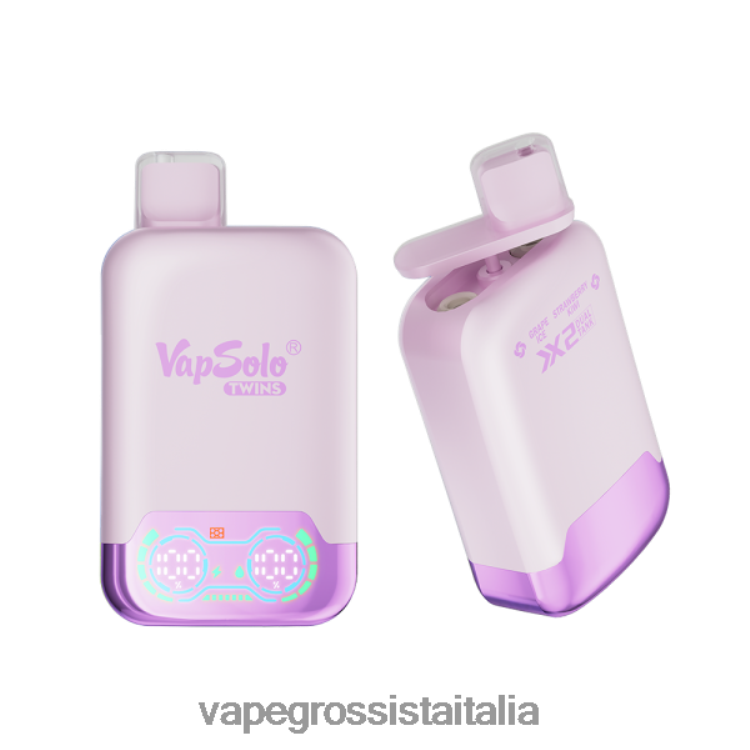 Vape Grossista Italia - Vapsolo TWINS vaporizzatore usa e getta gelato all'uva e kiwi alla fragola 8TR48B122